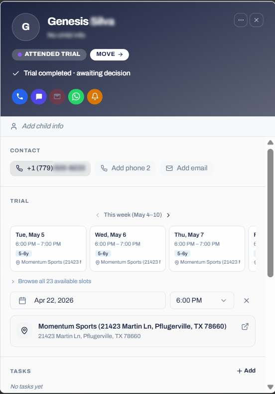 CRM client card
